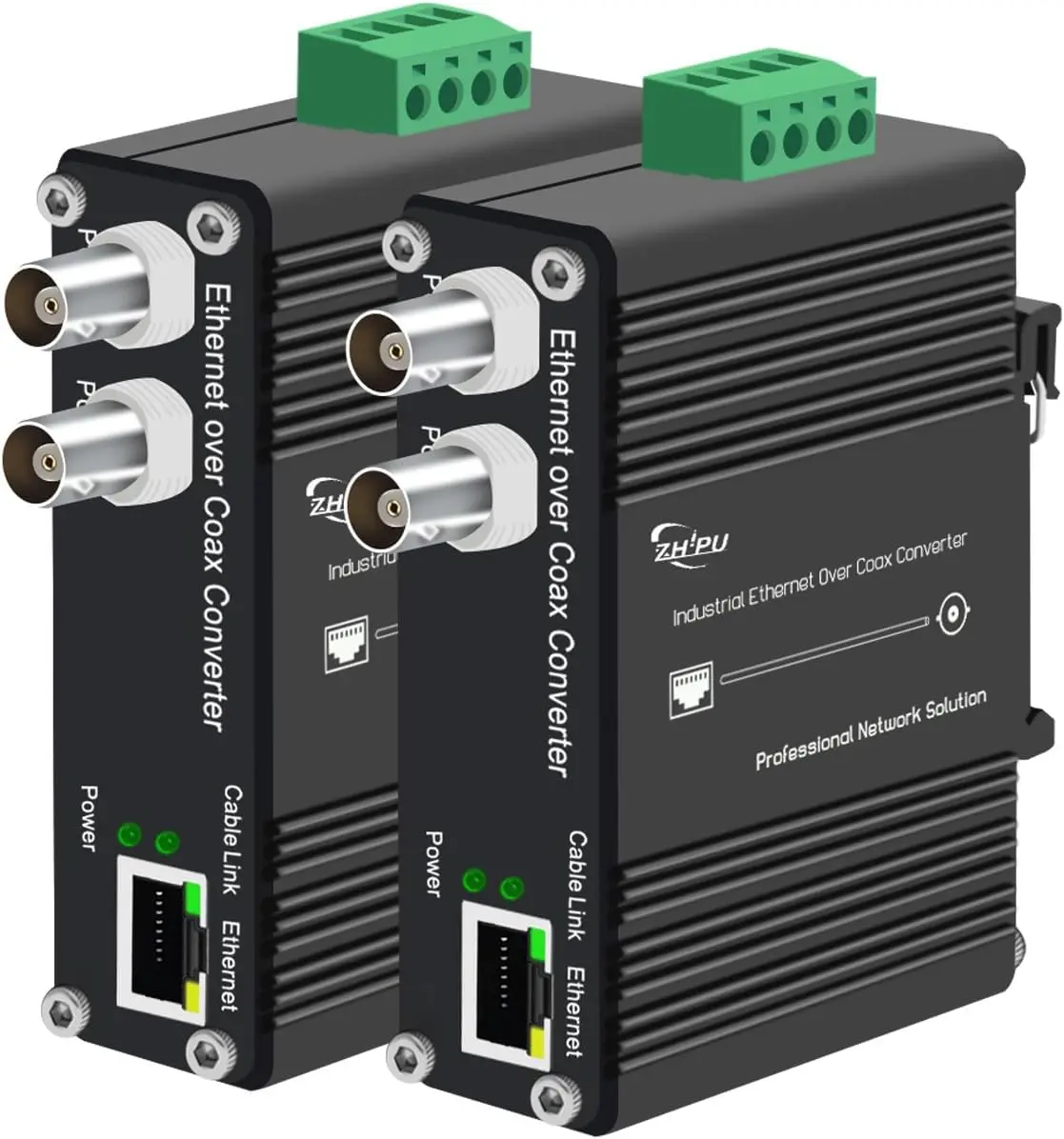 

EOC Converter, Ethernet Over Coaxial Extender up to 1200m with DIN-Rail Mount - Reuse Existing Coax Cable for IP Cameras & CCTV