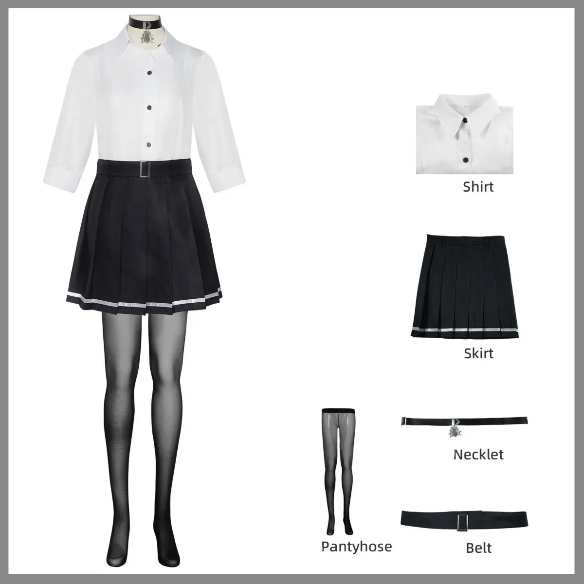 

XqZenless Zone Zero Ellen Joe Cosplay Costume Victoria Housekeeping Wig Japanese JK Uniform Skirt Shirt Woman Sexy Carnival Suit