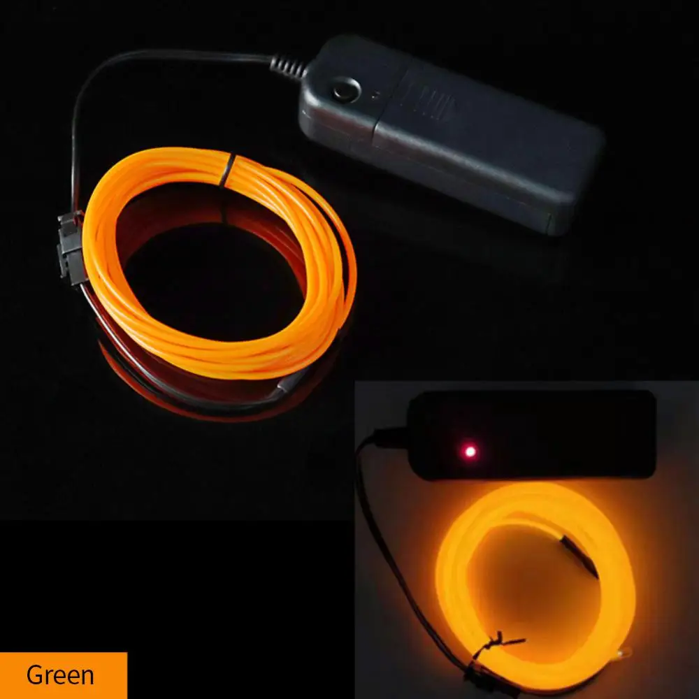 Glow El Wire 3v Neon Cable Light Emitting Aa Battery Car Interior Accessories Led Strip Lamp Decoration Battery Box Set