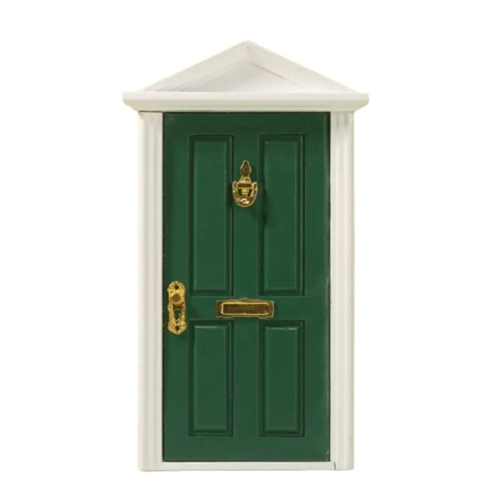 Vivid Details Bright Color Mini Wooden Door Smoother Edge Miniature Fairy Door Wooden Dollhouse Accessories Dollhouse Miniature
