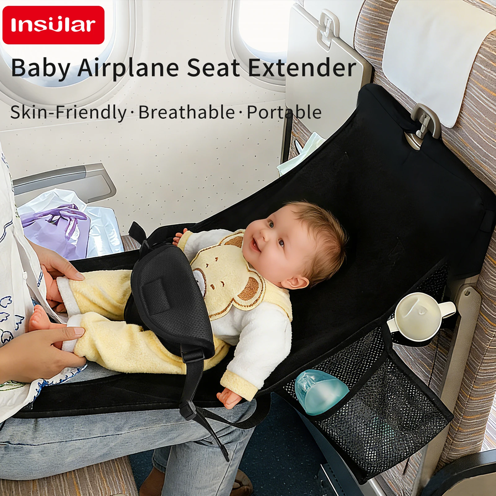 

Детский складной регулируемый гамак-подставка для ног в самолет с мультяшным дизайном, удлинитель для сиденья, подставка для ног в самолете, раскладная кровать для полетов