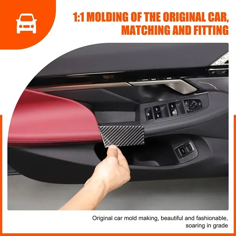 For BMW 5 Series G60 2024+ Soft Carbon Fiber Car Door Storage Box Slot Pad Sticker Protection Car Interior Accessories