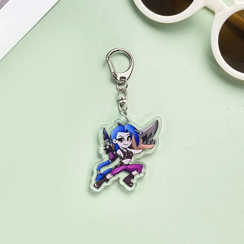 ألعاب تنافسية Jinx سلسلة مفاتيح مصنوعة من الأكريليك إكسسوارات حقيبة ساحرة حقيبة ظهر مضحكة قلادة خاتم مفتاح شعبي هدايا للأصدقاء #5