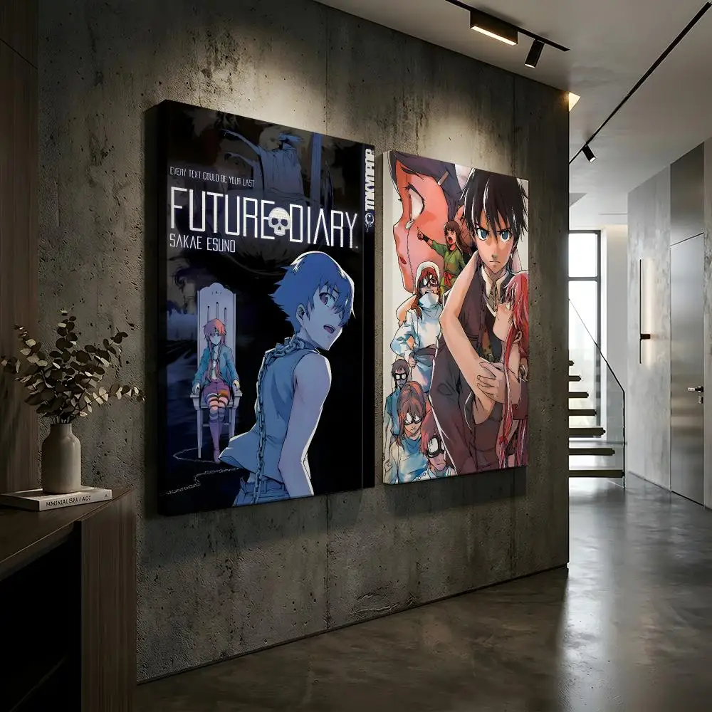 Mirai Nikki The Future Diary Framed Wall Painting Framed Canvas Wall Art Waterproof Wall Decor For Living Room Bedroom