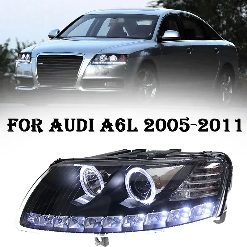 

Автомобильные фары для Audi A6 A6L, светодиодные фары 2005-2011, фары Drl, линзы проектора, автомобильные аксессуары