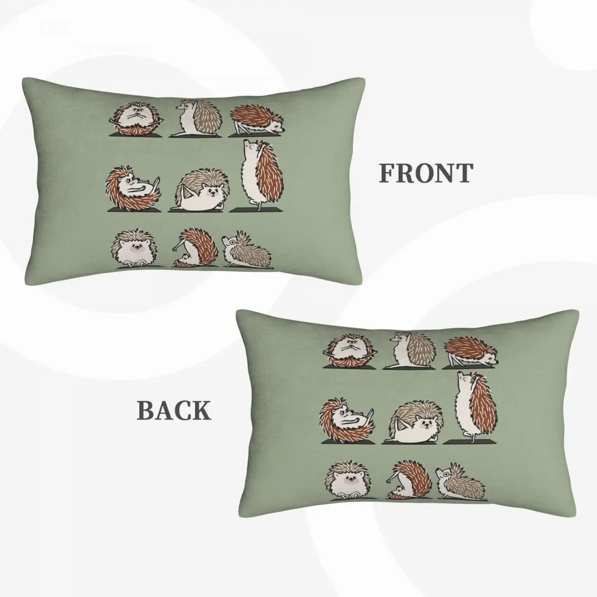 Hedgehog Yoga Rectangle Pillowcase Cushion Cover Decor Bedroom Bed Home Comfort Throw Pillow