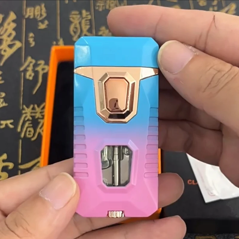 Freely Switchable Flame Sturdy Body Design Durable and Portable Outdoor Camping Cigarette Windproof Dual Flame Lighter