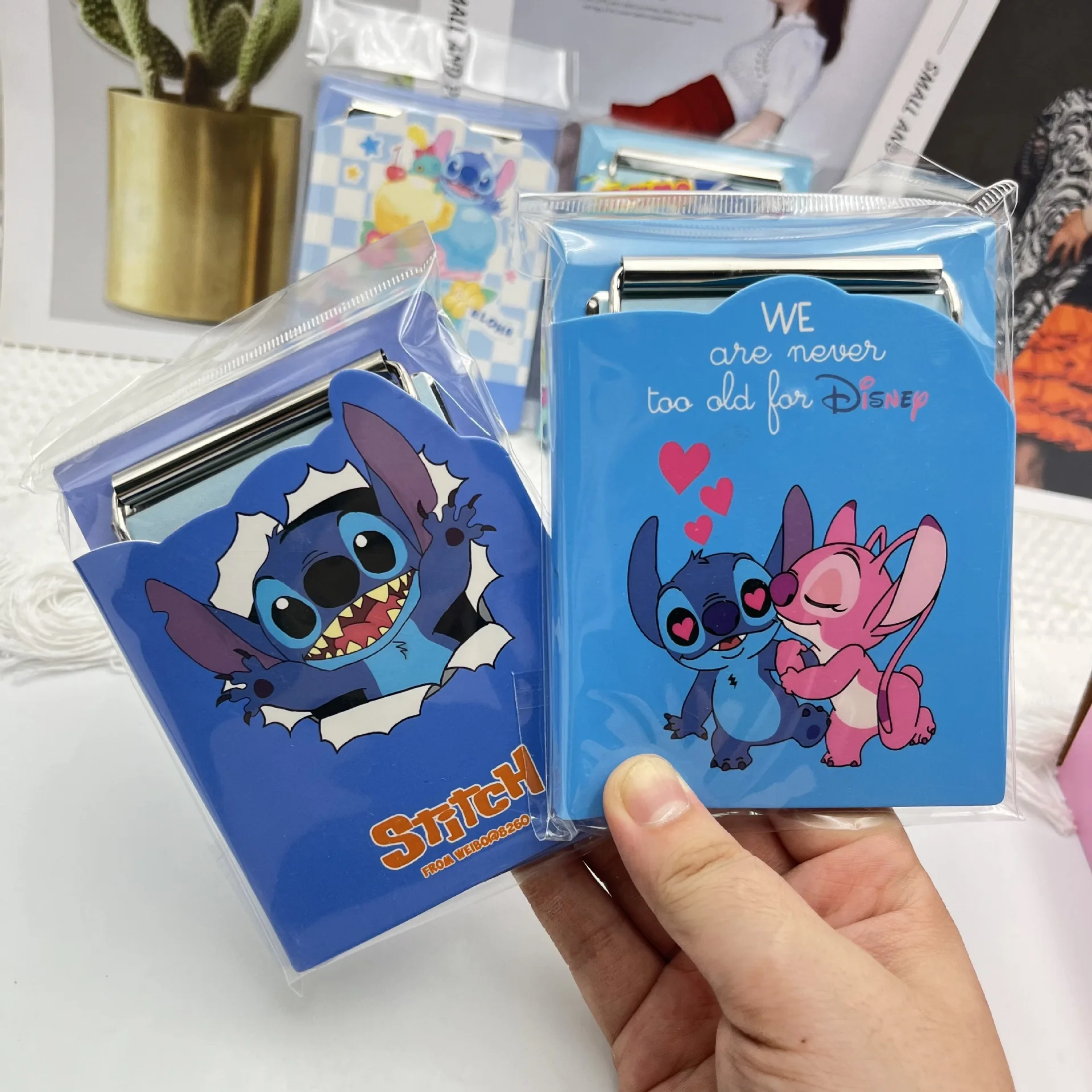 Disney Cartoon Cute Stitch Notebook with Splint Student Mini Portable Pocket Notepad Diary Tearable Kids Office School Supplies