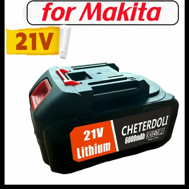 

21V Lithium Ion Battery Pack for Cordless Power Tools, 3000mAh~9000mAh, Large Capacity Rechargeable Compatible with Makita