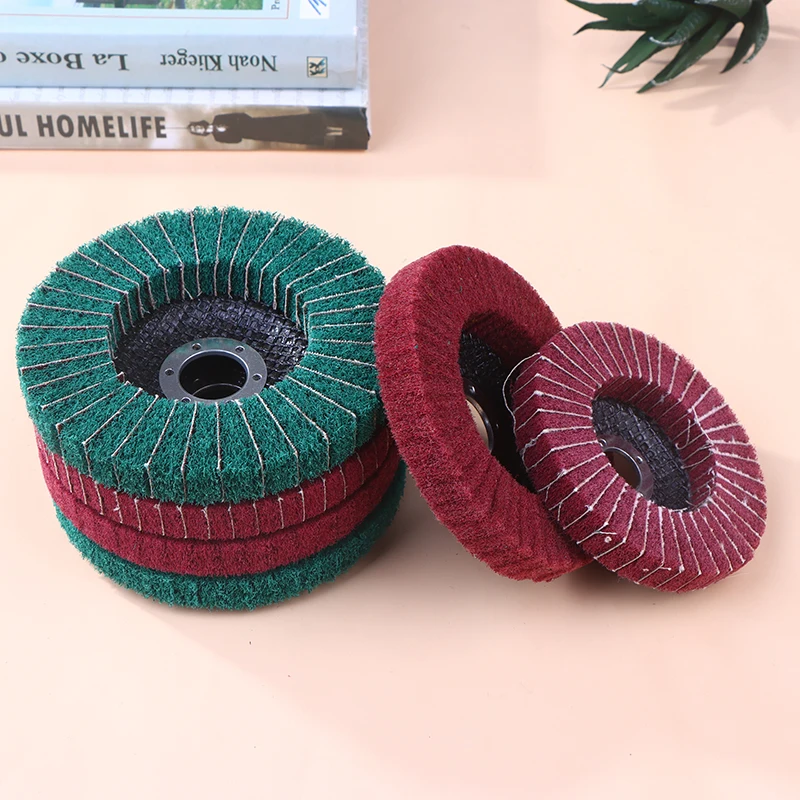 

100/115/125mm Grinding Wheel For Angle Grinder Nylon Fiber Flap Polishing Wheel Disc 5 Inch Non-Woven Grinding Wheel Metal Wood