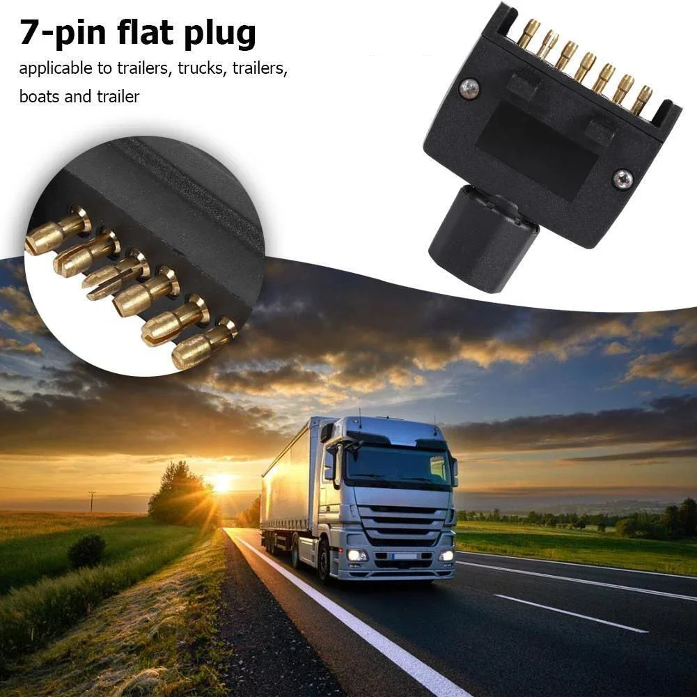 7 Pin Flat Plug Male Connector Australian Standard Boat Caravan Adaptor Connector Plug Socket Flat Trailer Plug Male Socket NEW