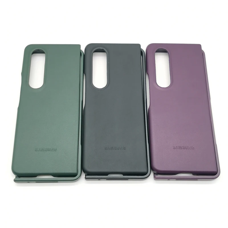 

Luksusowe skórzane etui na telefon Samsung Galaxy Z Fold 4 Fold4 Fold4. Składane, proste, odporne na upadek, biznesowe, skórzane etui