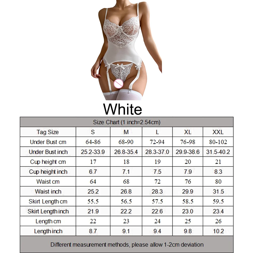 Women\'s Sexy Lingerie Fashion Suspenders Lace See Through Panties Suit Bodysuit Breathable Underwear Stretch Tights Leotard