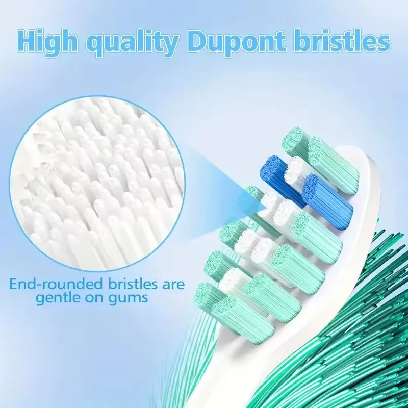 رؤوس فرشاة بديلة لـ Phlps HX6064 HX6011 HX6930 HX6730 فرشاة أسنان كهربائية بالموجات الصوتية فراغ لينة دوبونت الخشن الفوهات