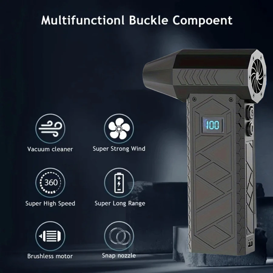 180000 RPM Mini Air Blower Handheld Electric Brushless Motor Violent Blower Wind Speed 52m/s Industrial Duct Mini Turbo Jet Fan