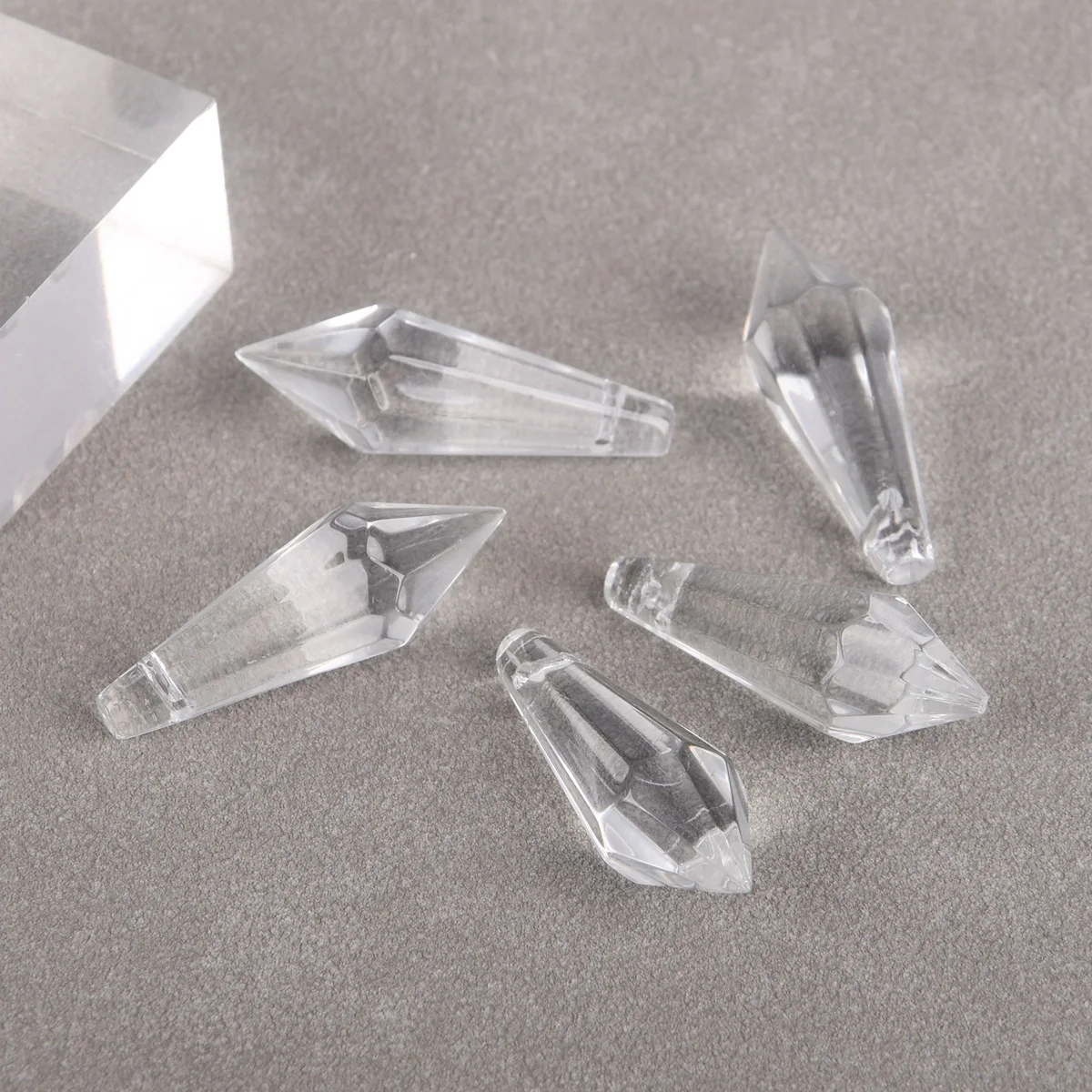 2pcs Bicone Prism Teardrop Cone Faceted Crystal Glass 35mm 53mm 78mm 98mm Loose Pendant For DIY Chandelier Crafts Jewelry Making