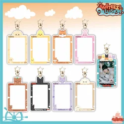 KPOP ATEEZ ANITEEZ Cartoon Photo Frame Acrylic Card Holder Keyring San Seonghwa Mingi Cute Photos Protective Cover Fans Gifts