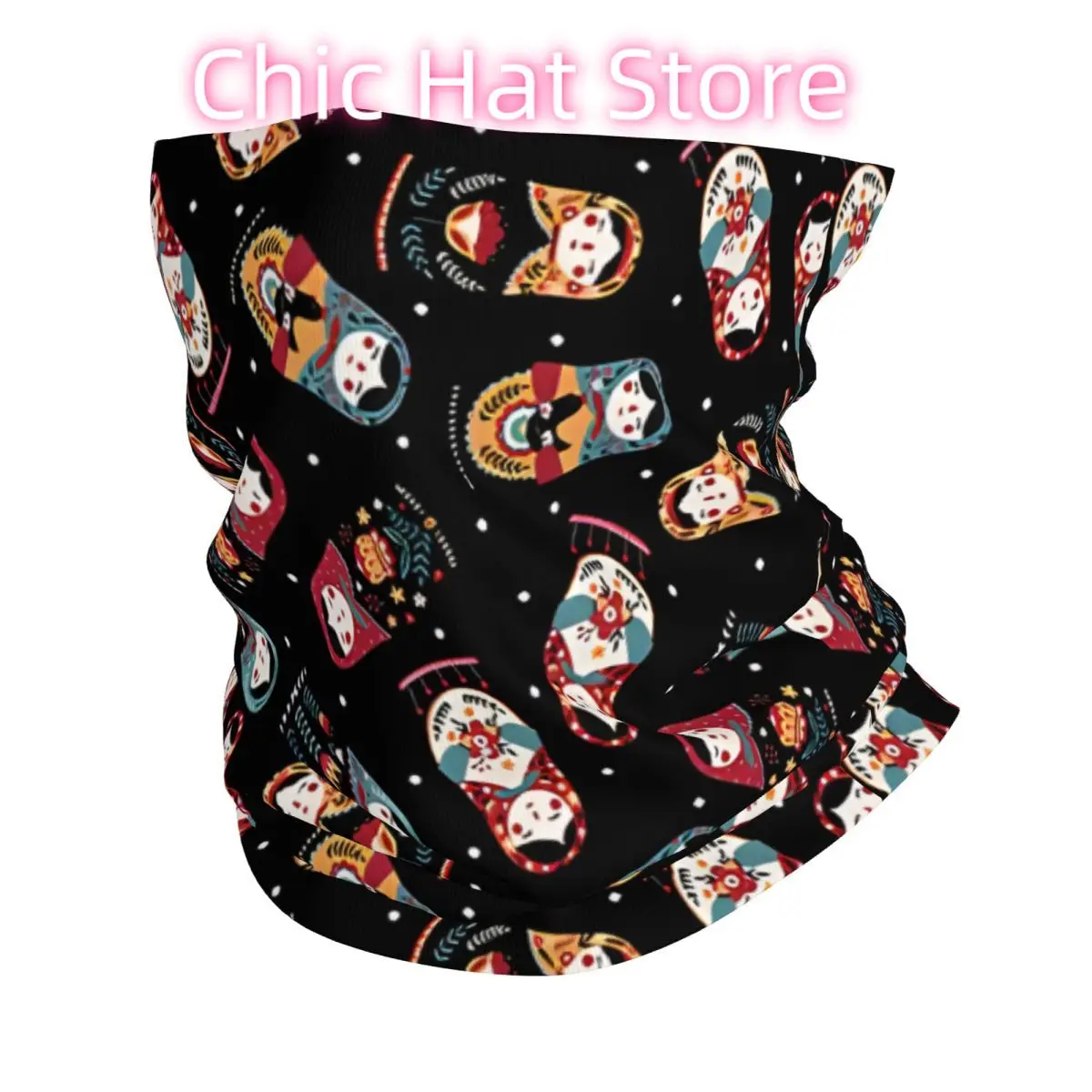 Russian Nesting Doll Scarf Neckerchief Neck Face Mask Polyester
