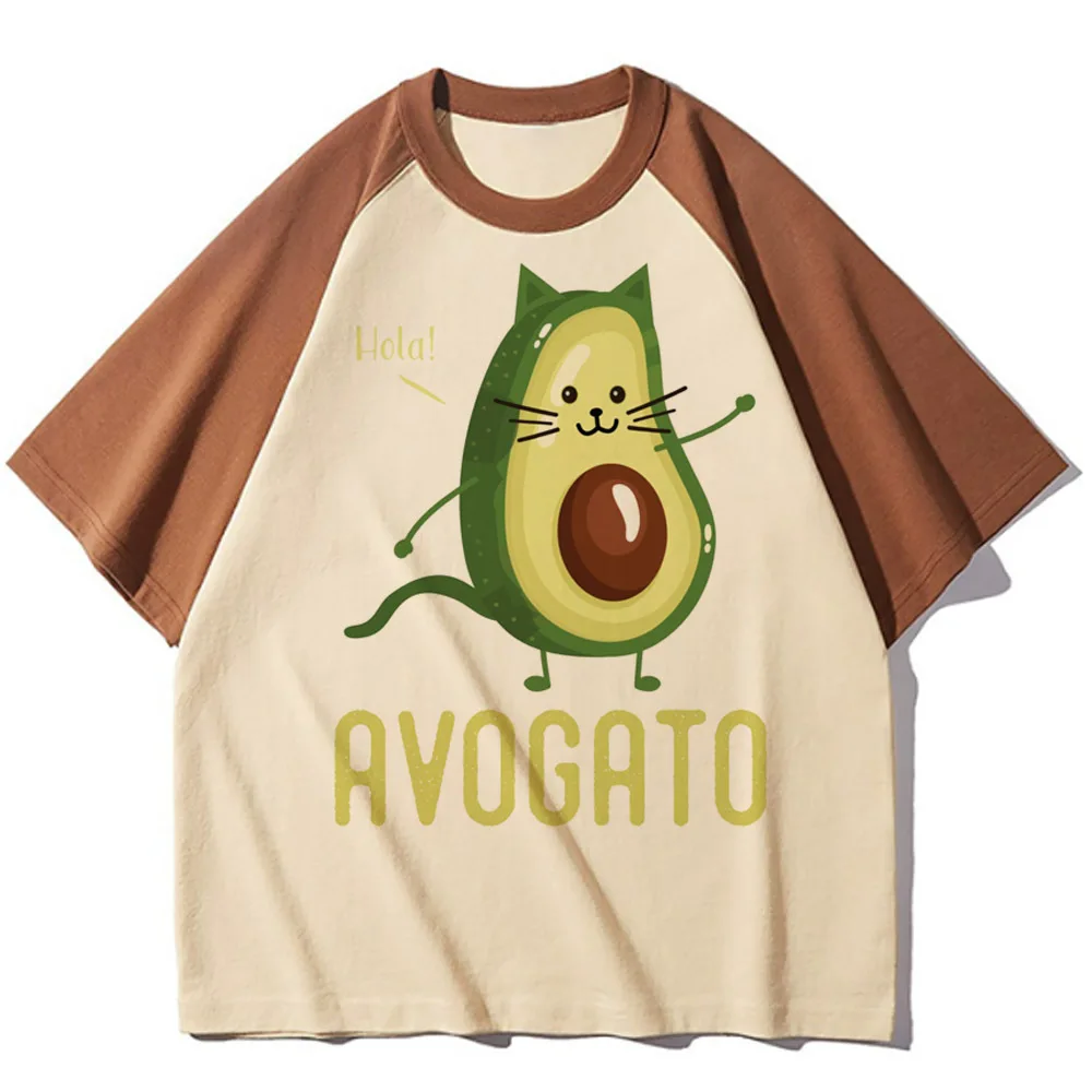 Avocado t-shirts women modern style pattern soft fabric top girl comic Japanese harajuku clothing