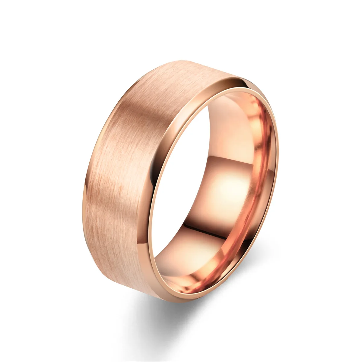 클래식 매트 마감 스테인레스 스틸 반지 남성과 여성을위한 남여 조절 밴드 쥬얼리 액세서리 크기 6 ~ 13