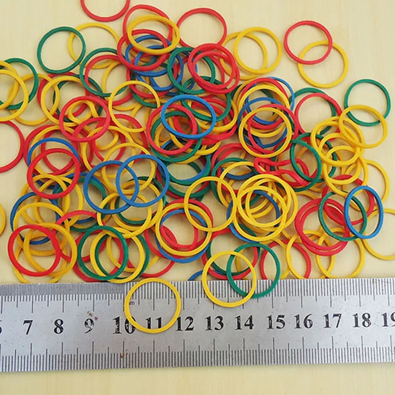 400pcs Colorful Nature Rubber Bands 15/25/40/50 mm School Office Home Industrial Ring Rubber Band Stationery Package Holder