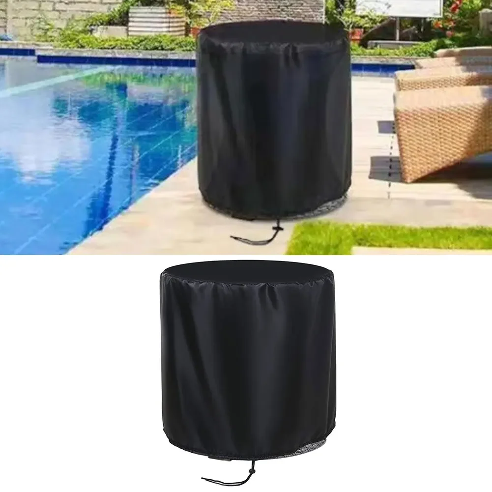 420D Oxford Fabric Round Table Cover for Small Tables Waterproof Dustproof with Drawstring Adjustable Fit 58x53 Centimeters