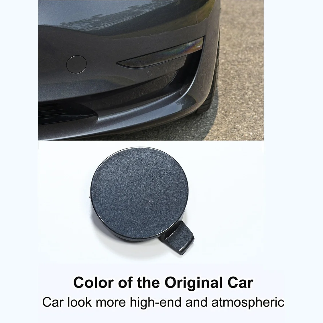 Voorbumper Trekhaak Cover Dop Voor Tesla Model 3 2017-2021 Auto-Accessoires, Tractie Gat Vervangend Deksel, Grijs