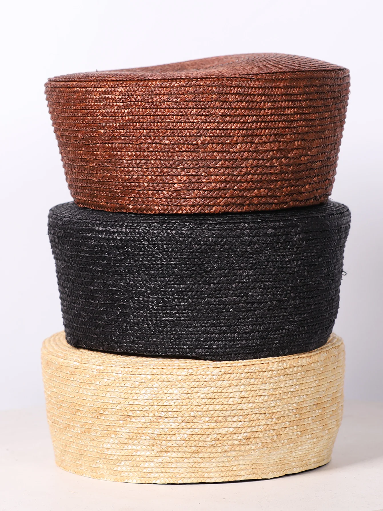 Elegant Vintage Black Brown Straw Pillbox Hat for Women Natural Grass Cocktail Church Wedding Bride Party Dress Cap view 6