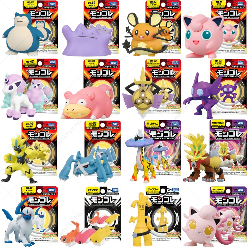 Original Takara TOMY Pokemon Ditto Jigglypuff figura de juguete Dedenne Slowpoke Mega Gyarados Lucario Gengar Anime PVC modelo muñeca regalo