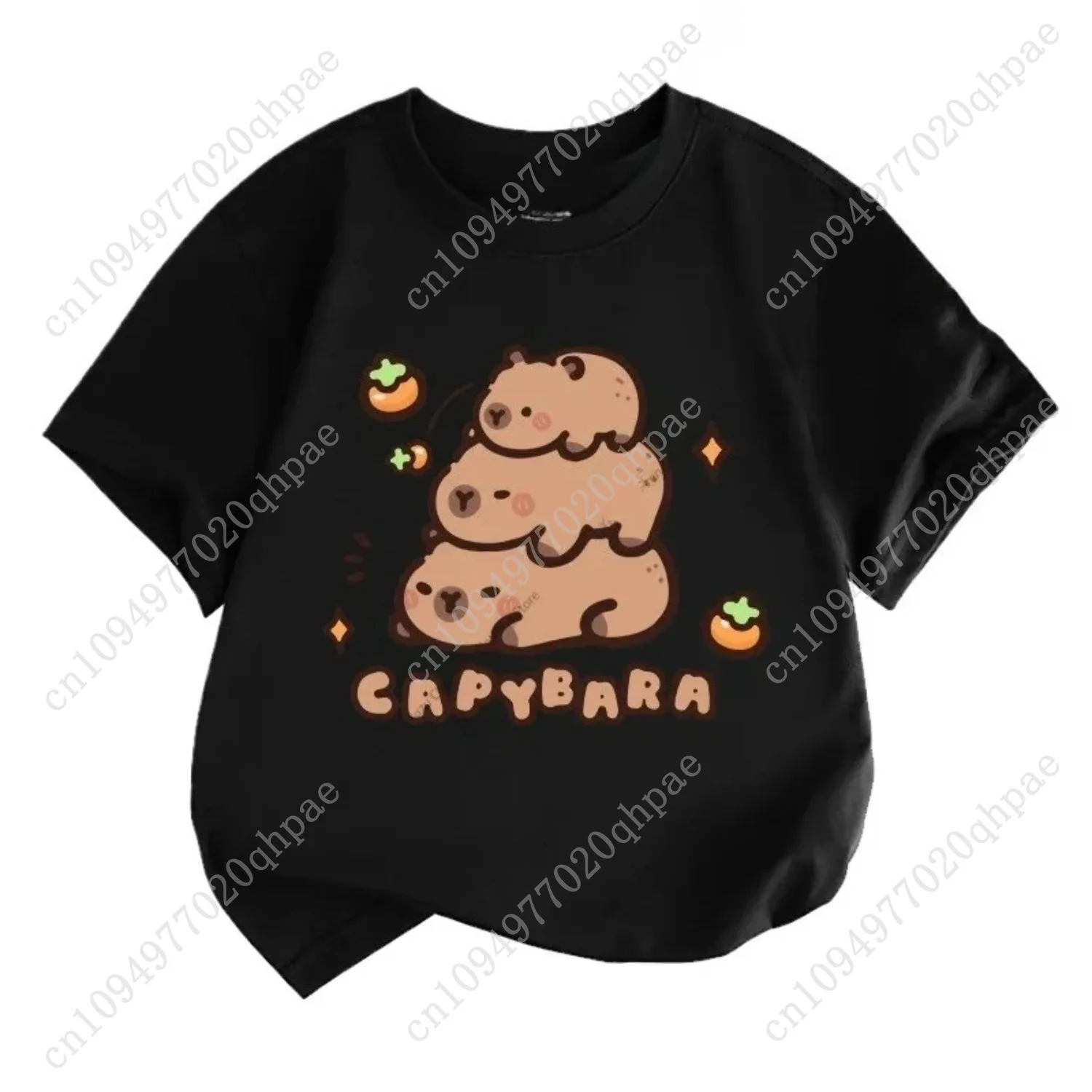 T-shirt met manches courtes pour enfants, nouvelle-tendance d' finans, indruk Capibara, mango, comfortabel, polyvalent, pour garç