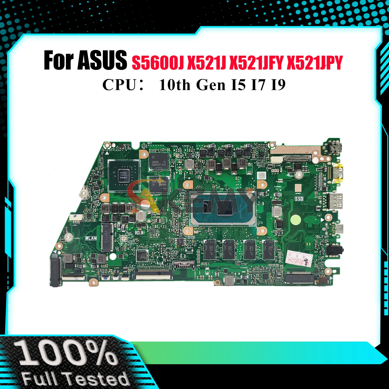 

X521JQ Laptop Motherboard For ASUS X521JPY X521JFY X521JQ X521JQY X521JAY S5600J X421J Mainboard With I5 I7 I9 CPU 100% tests OK