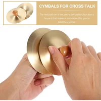 Finger Cymbals With Wooden Handles Mini Marching Cymbals Hand Cymbal Belly Dance Musical Instrument For Dancer Party 3