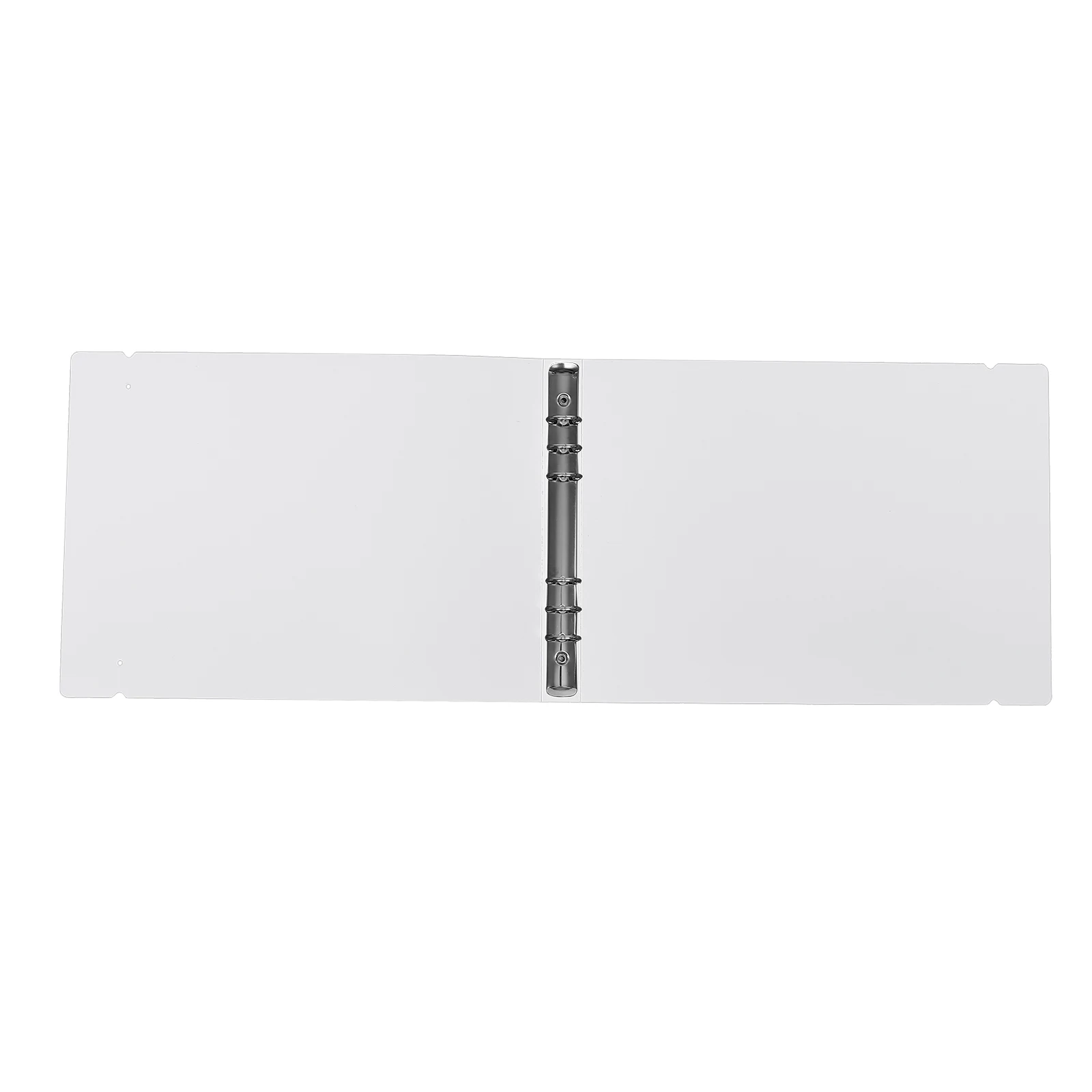 

Transparent Document Binder A4 White Plastic Cover 6 ring Punched Test Paper Storage Clips for School Office Loose Leaf File