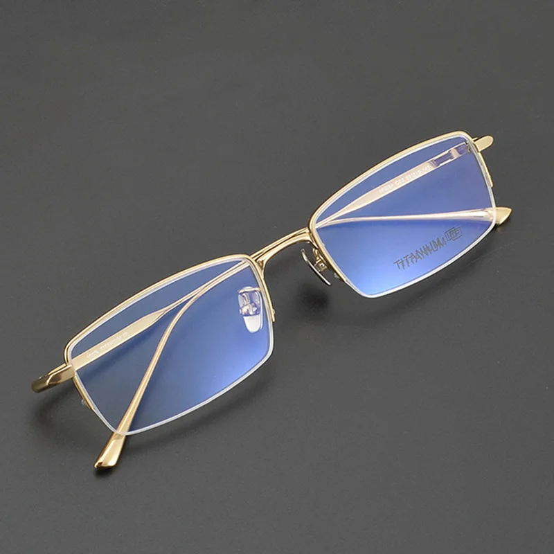 

Half Frame Men Prescription Glasses Retro Designer Luxury Fashion Women Myopia Reading Titanium Eyeglasses Prescription Eyewear