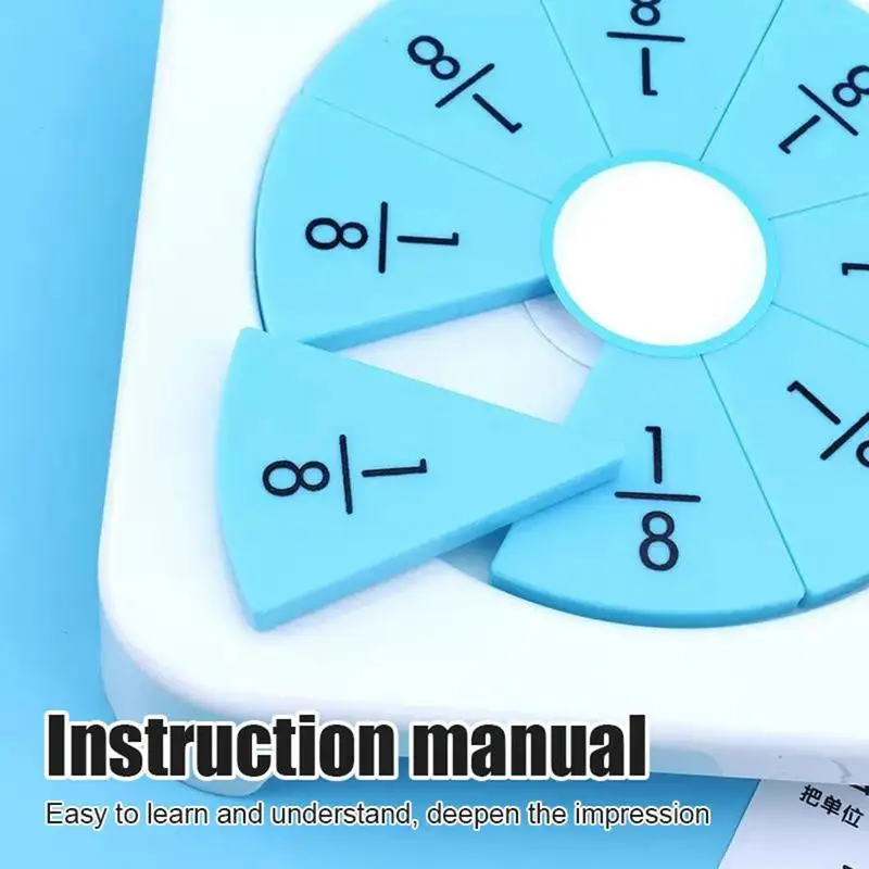 Manipulatifs de fractions mathématiques pour la pratique, jouets de cow-clans, compétences mathématiques précoces, fuchsia