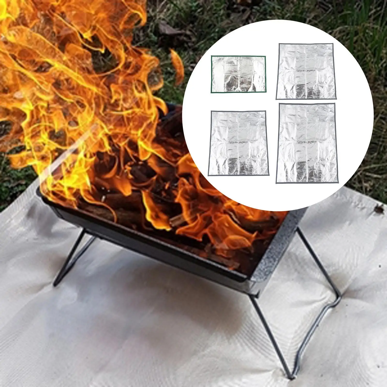 

Fire Fireproof Table Top Fireplace Pad Portable Firepit Accessory Heat Insulation for Outside Campfire Grill Camping Stove
