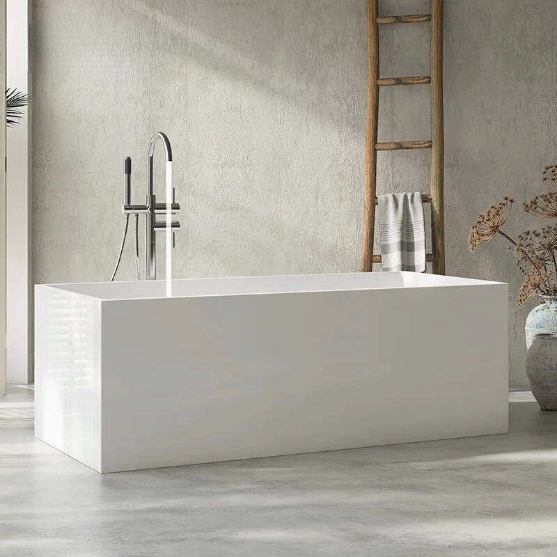 Acrylic Bathtub Small Unit House Adult Independent Thin Edged Square Single or Double Deep Bubble Bathtub