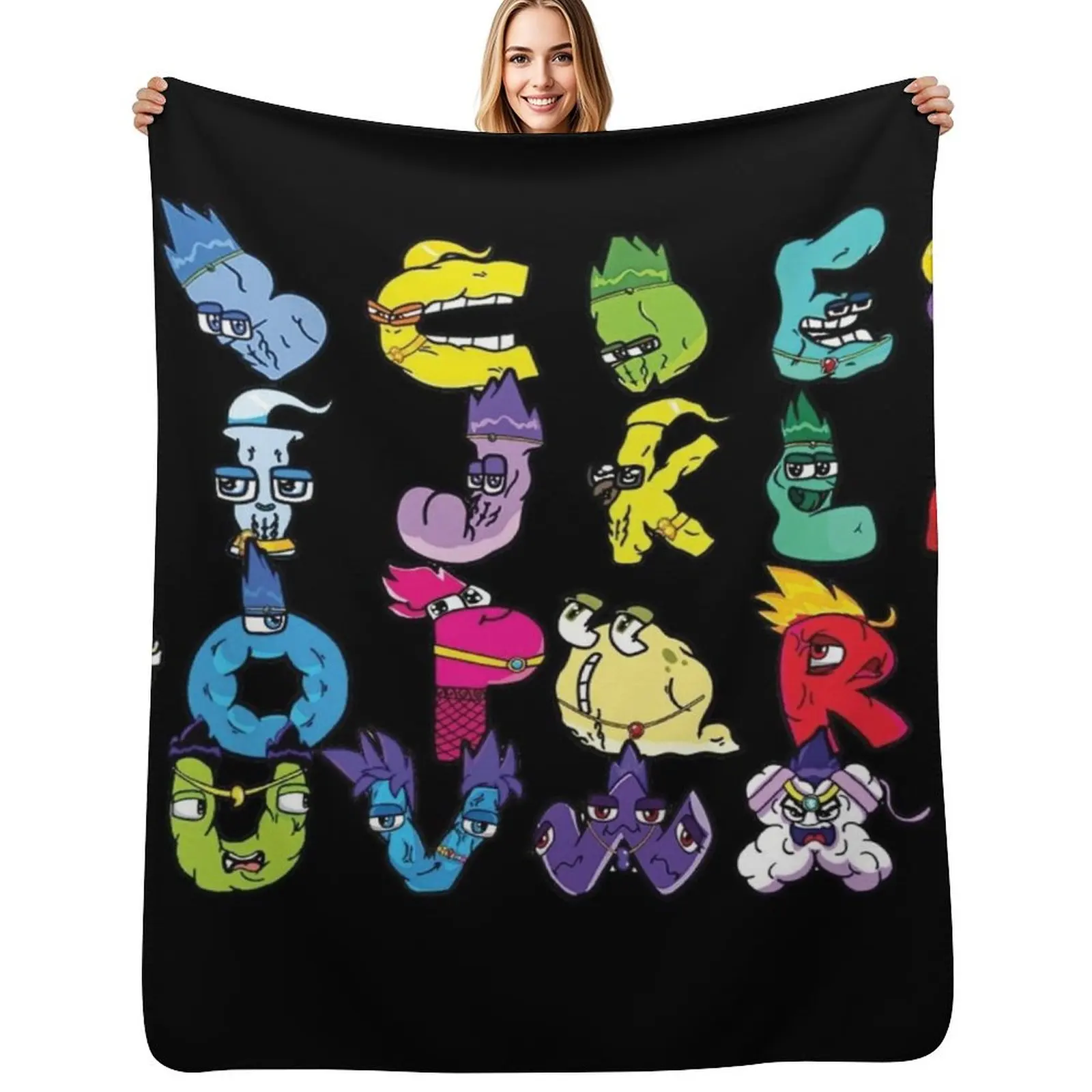 

Alphabet Lore Latter A-X Throw Blanket Kid'S Bed Nap Custom Blankets