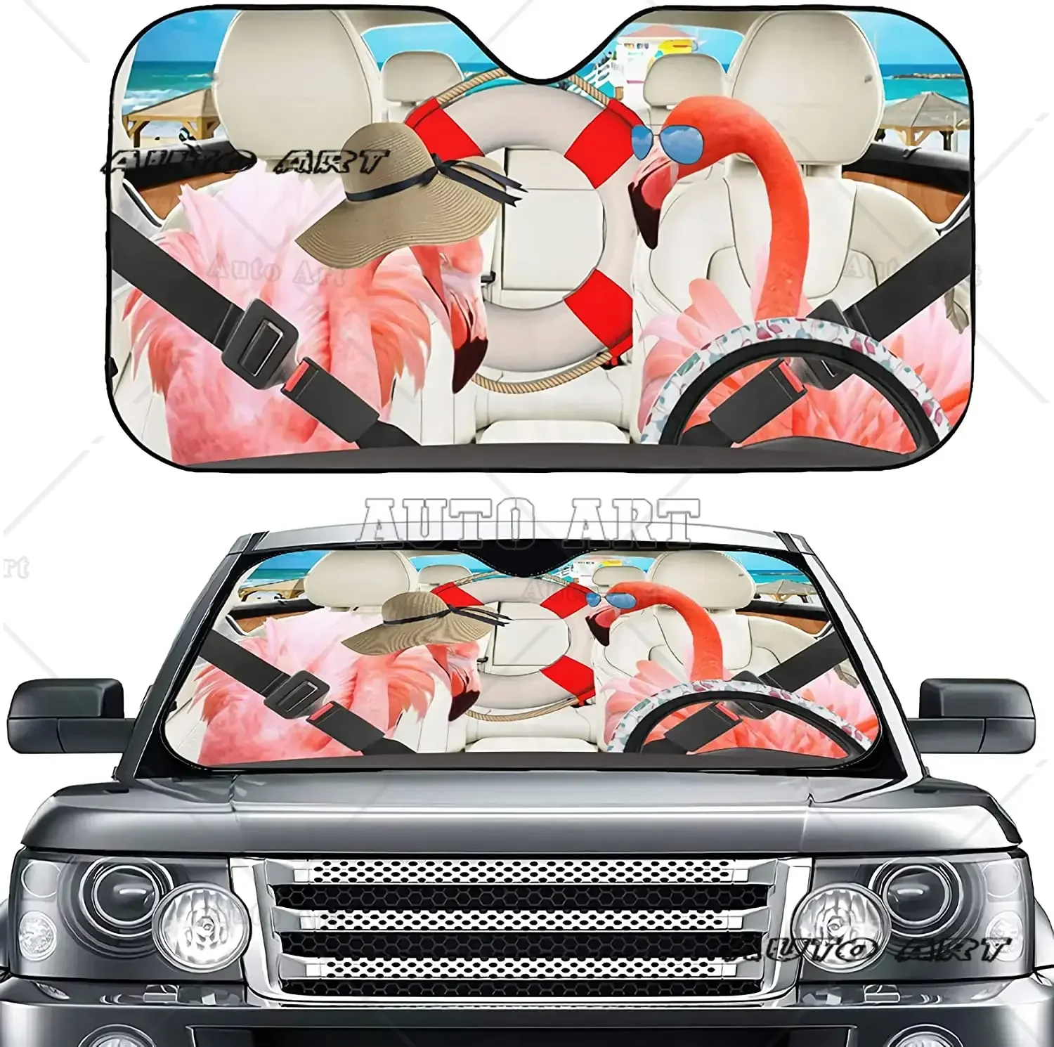 

Фламинго Drive лобовое стекло солнцезащитный козырек забавные животные складной автомобильный солнцезащитный козырек лобовое стекло светоотражающий солнцезащитный козырек для большинства автомобилей внедорожников