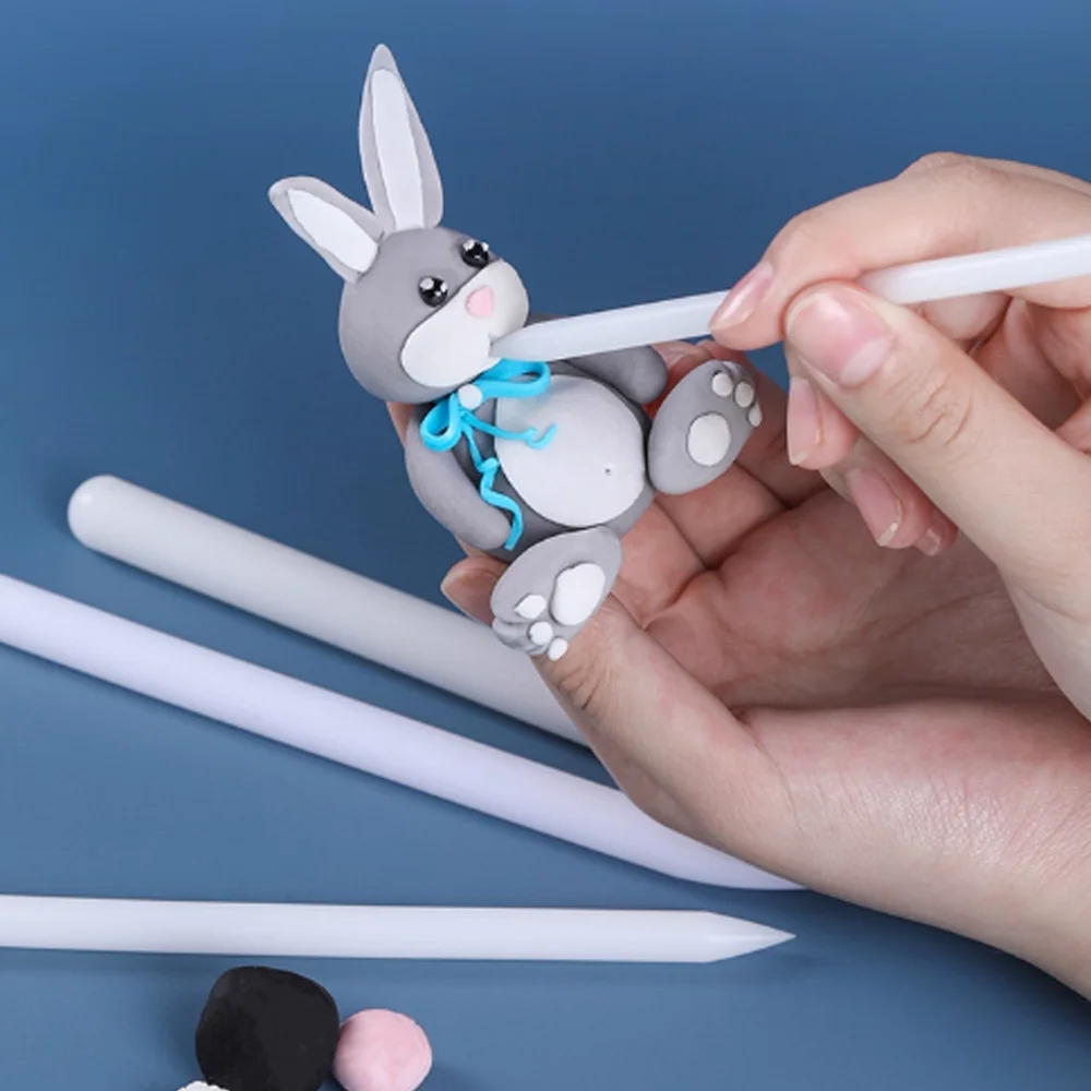 4/6/8/10/12mm Thickness Soft White Shaping Rod Ultra-Light Sculpting Stick Double Headed Tool Foe Fondant,Calt Detail