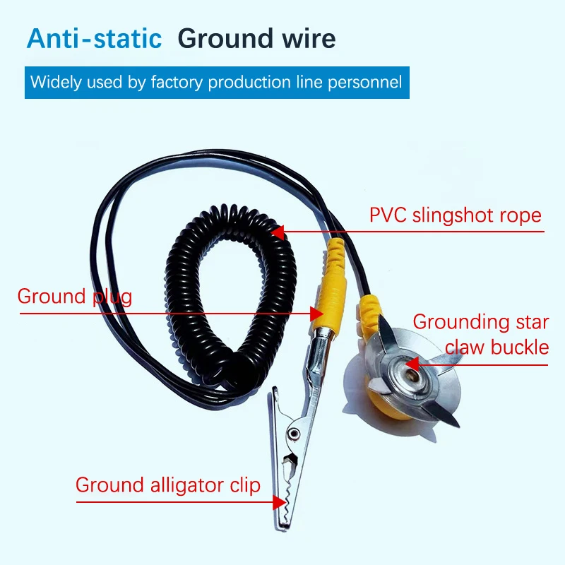 Anti-static Grounding Device Rubber Radio Pad Grounding Wire Electrical Testing Equipment Tool