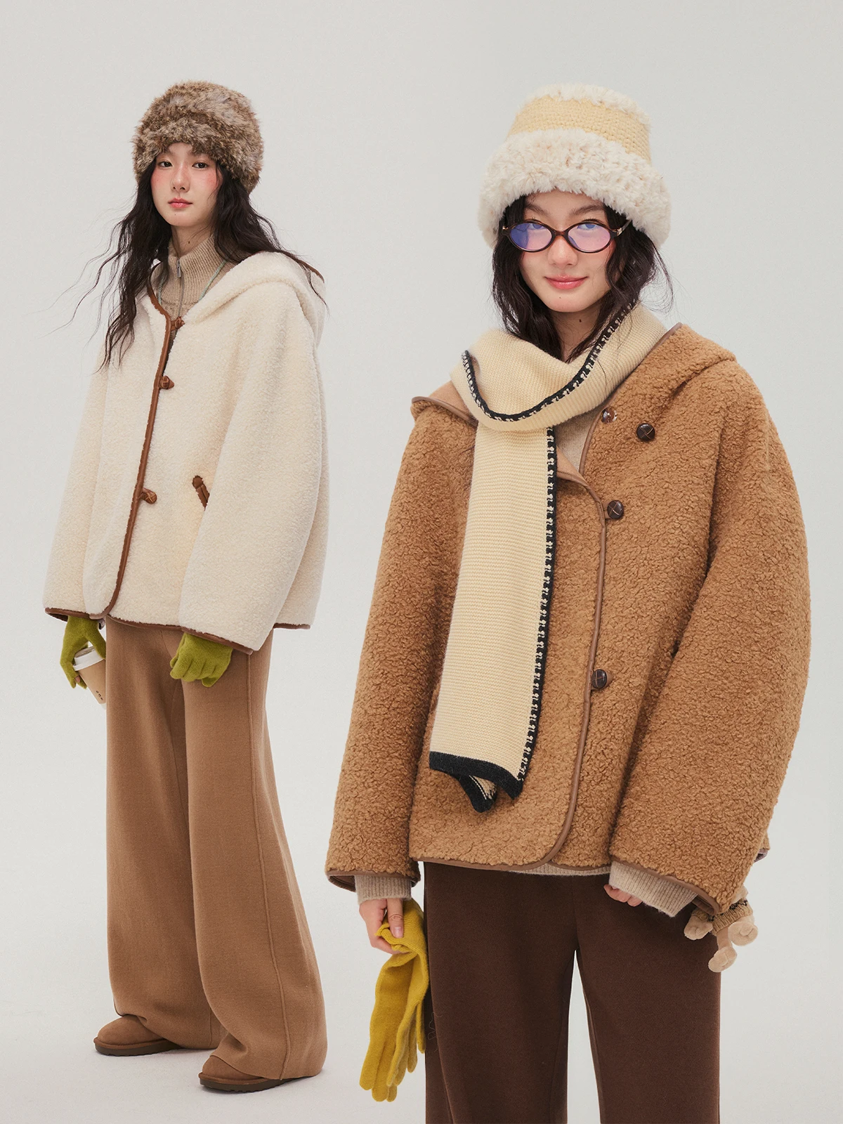 

Женская зимняя куртка из овечьей шерсти с ароматом фундука, замшевой отделкой и капюшоном, ветрозащитная, морозостойкая, короткая верхняя одежда