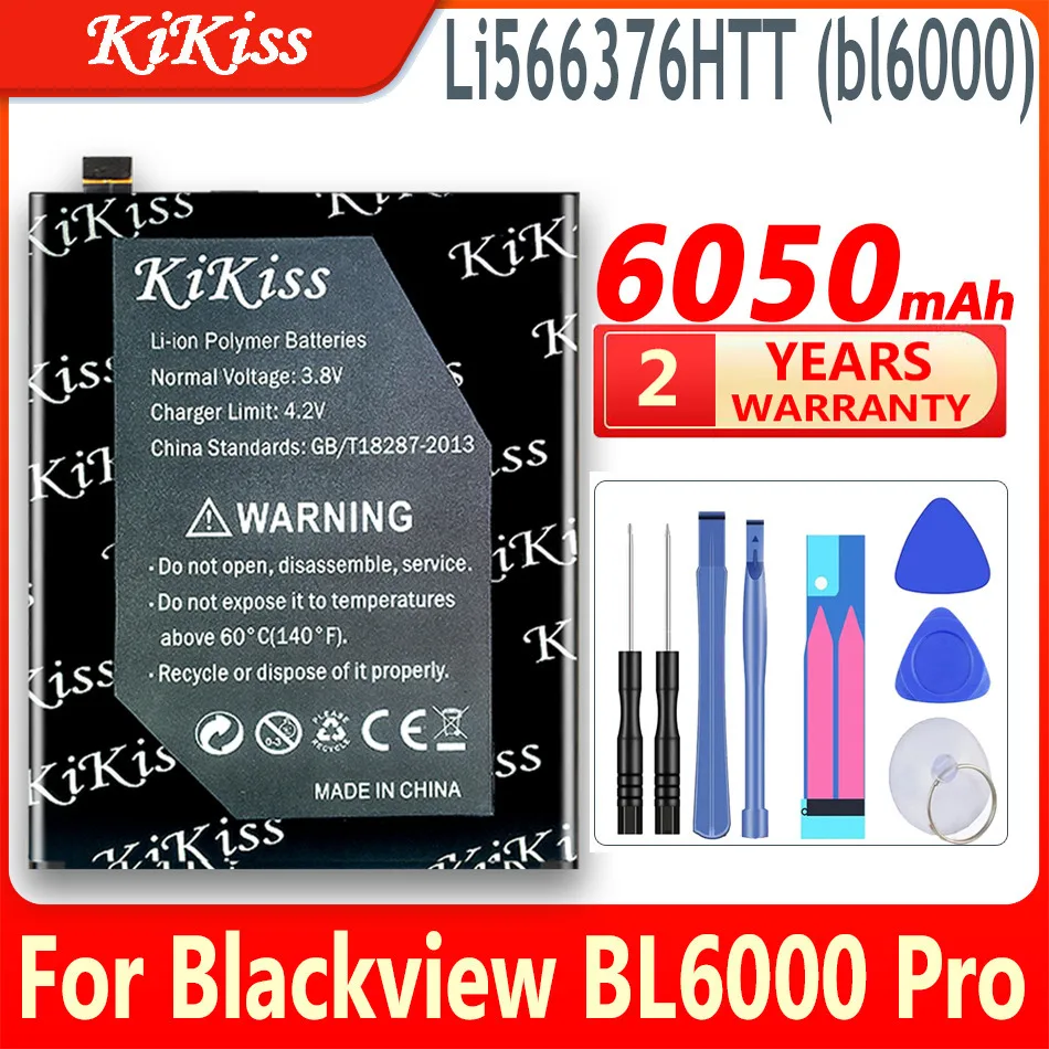 

6050mAh KiKiss Powerful Battery Li566376HTT (bl6000) for Blackview BL6000 Pro BL6000Pro Mobile Phone High Capacity Batteries