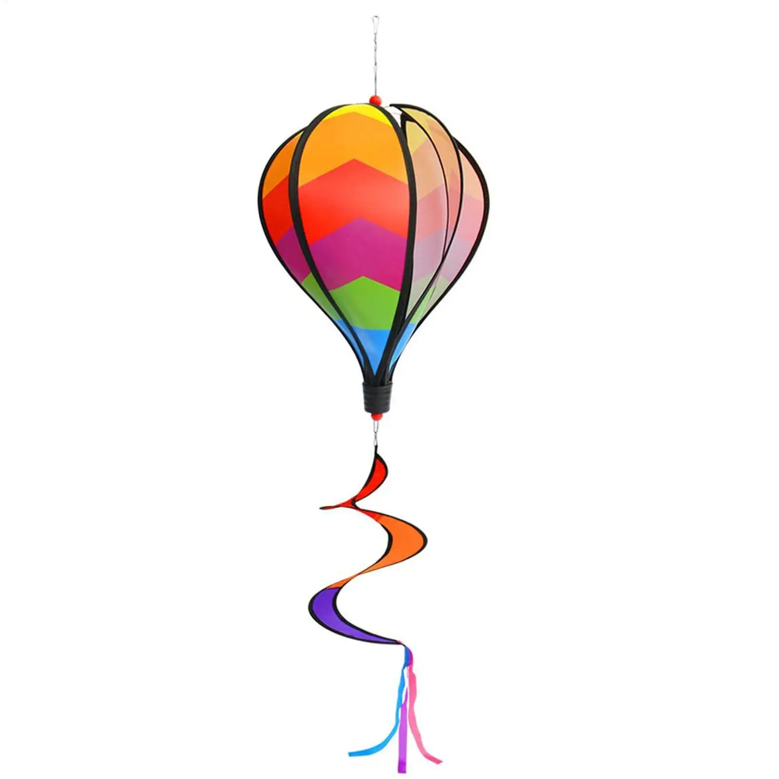 Hot Air Balloon Wind Spinner Lawn Decorations Outdoor Hot Air Balloon Pinwheels Whirlygig Rainbow Hanging Wind Twister Wind