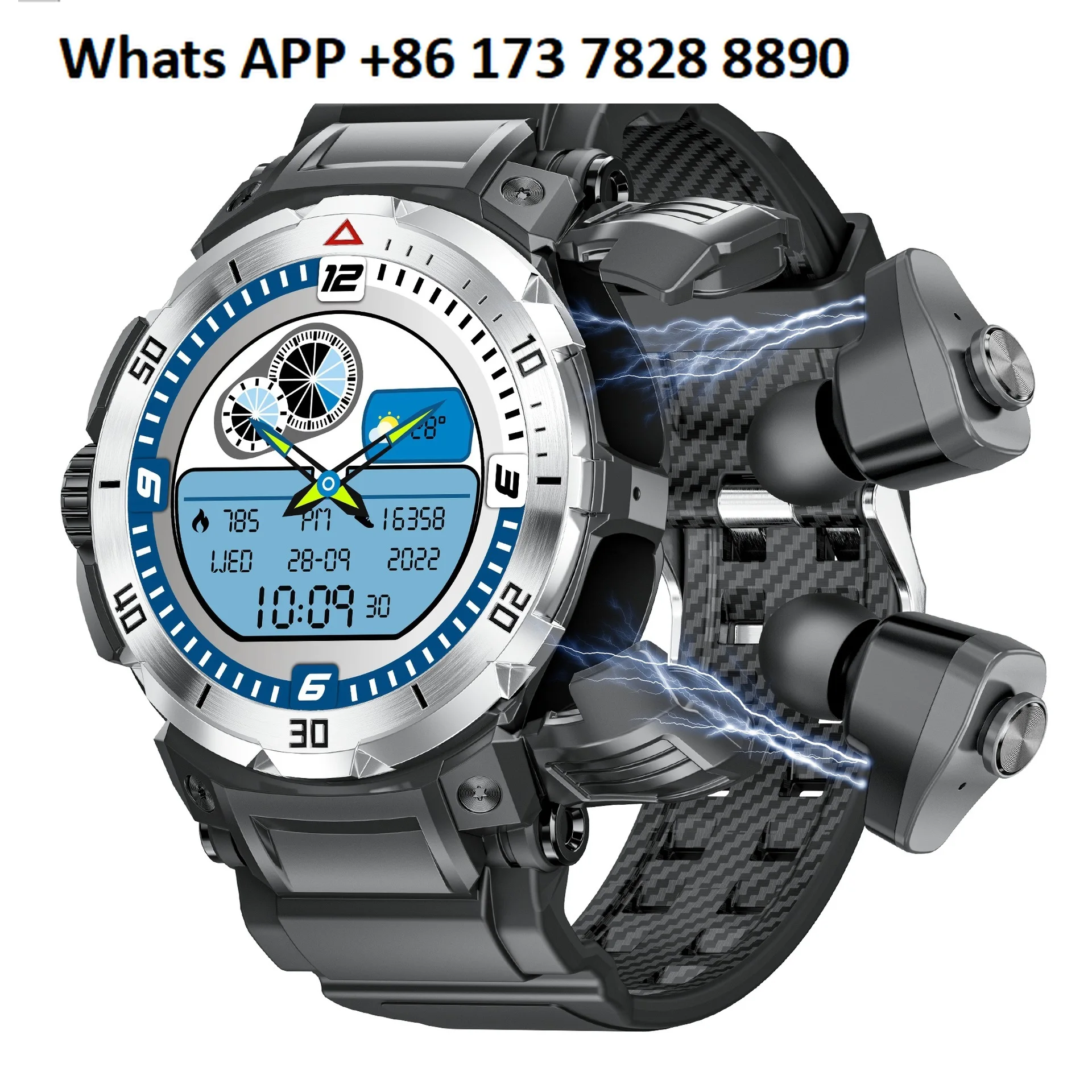 

GT100pro Smart TWS 2-в-1 Мониторинг здоровья Bluetooth Вызов NFC Трехзащитные спортивные часы