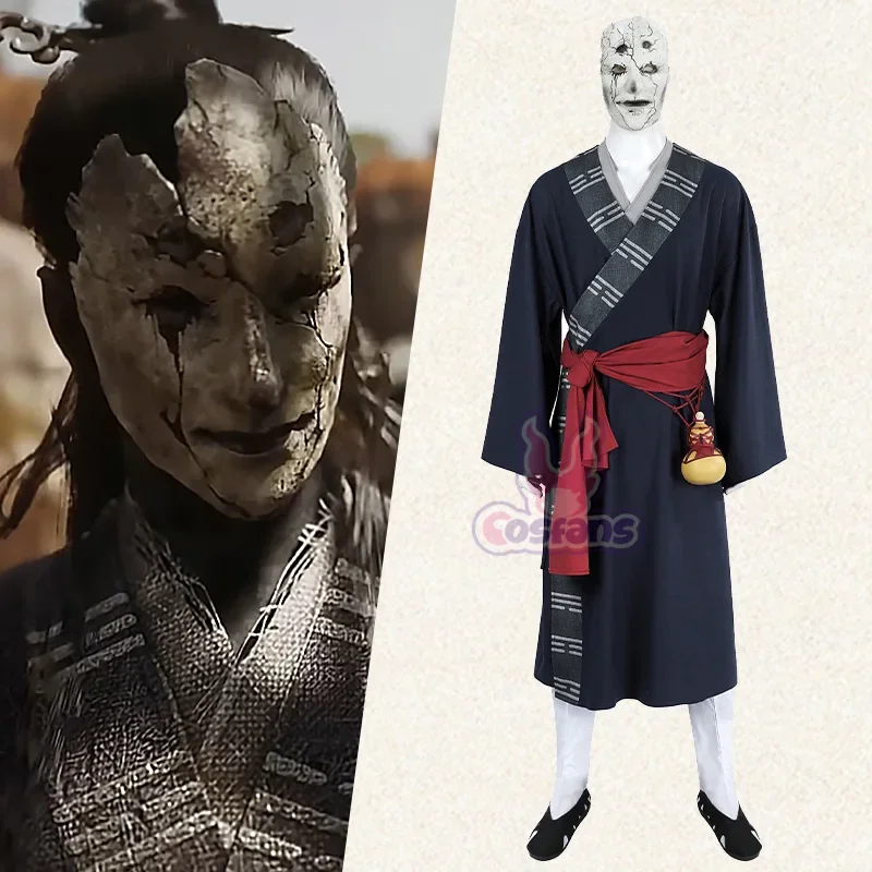 

Game Black Myth Wukong Mi Taoist Cosplay Costume Mi Taoist Mask Shoes Full Set Halloween Carnival Party Women Men Outfit Props