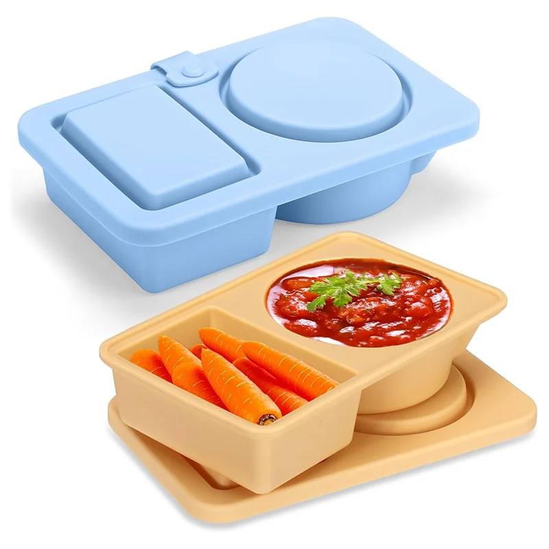 THIVN-Small Mini Food Snack Boxs Container 2/Tow/Double Compartment Suitable For Kitchen Food/Seasoning Storage