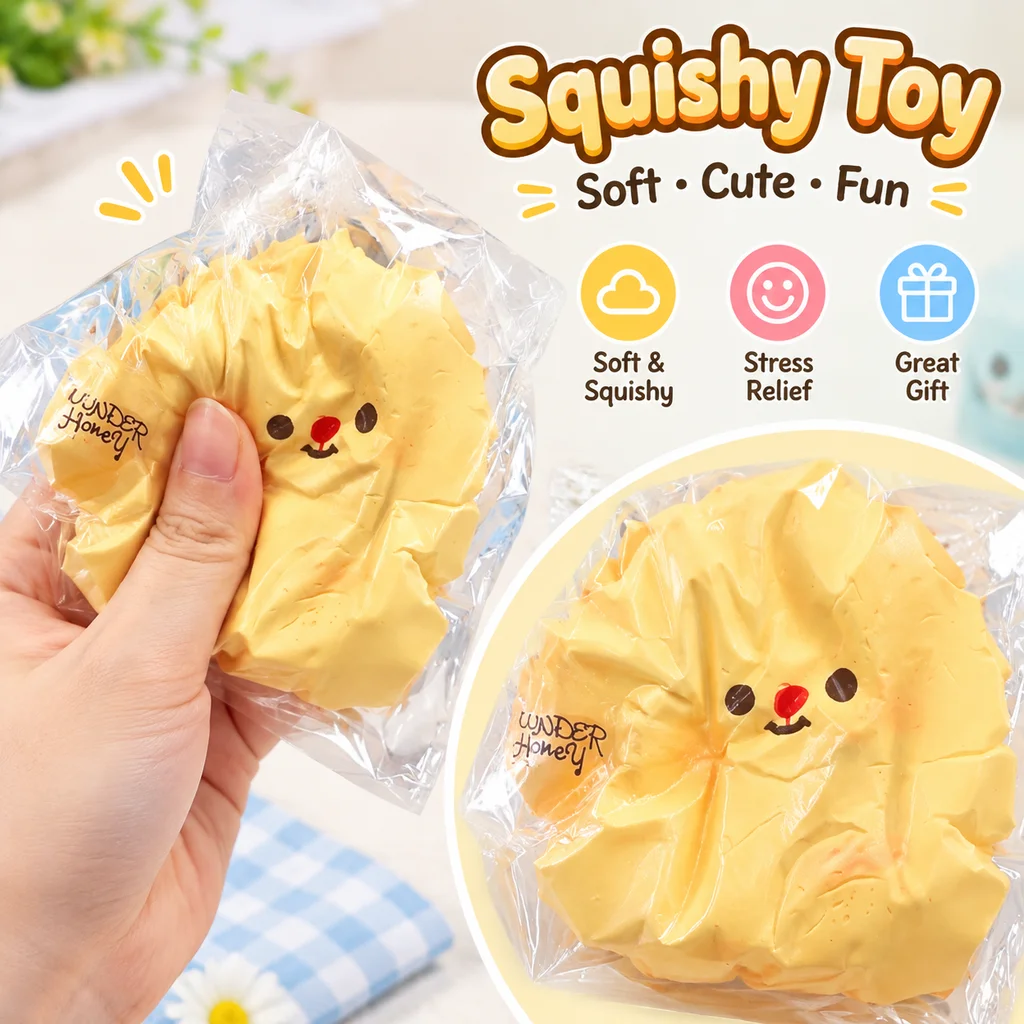 Butter Bear Honey Can Squishy Toy Super Soft Water Cream Slime DIY Stress Relief Soft Mud Clay Sensory Kawaii Squishy Toy