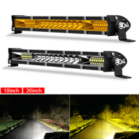 10/20 inch LED Light Bar Single Row LED Bar White Yellow Fog Light Work Light Spot Flood Beam For Car Truck  ATV SUV Trailer 4WD
