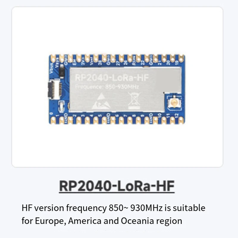 RP2040-Lora HF Development Board+Antenna Accessories Parts Kit SX1262 850-930Mhz Development Board Supports GFSK Lora